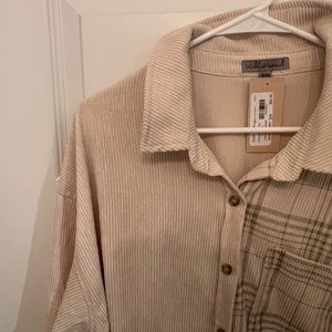 hope ave plaid corduroy shacket